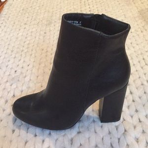 Black Faux Leather Booties